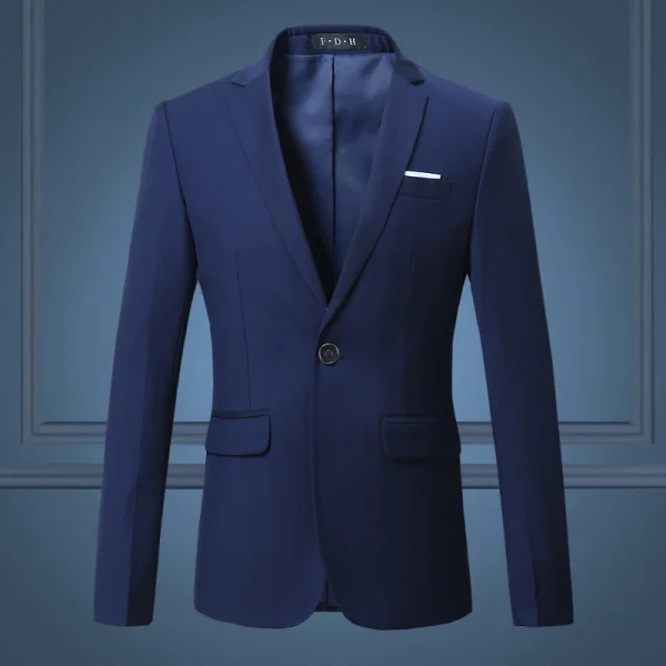Premium Slim Casual White Suit for Men, Large Size Brands Men's Pure Color Blazers with a Business Casual Flow - Image 4