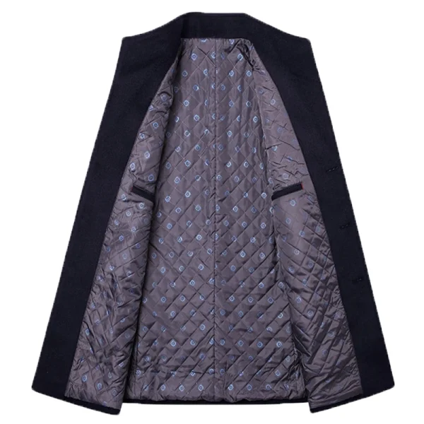 Men's Trench Pea Coat with Wool Blends 2025 Spring/Winter New Solid Color Premium Men's Wool Jacket Luxury Brand Apparel - Image 6