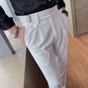 Superior White Wedding Dress Trousers Men's Business Suit Trousers Casual Slim Fit Formal Trousers Pantalon Costume
