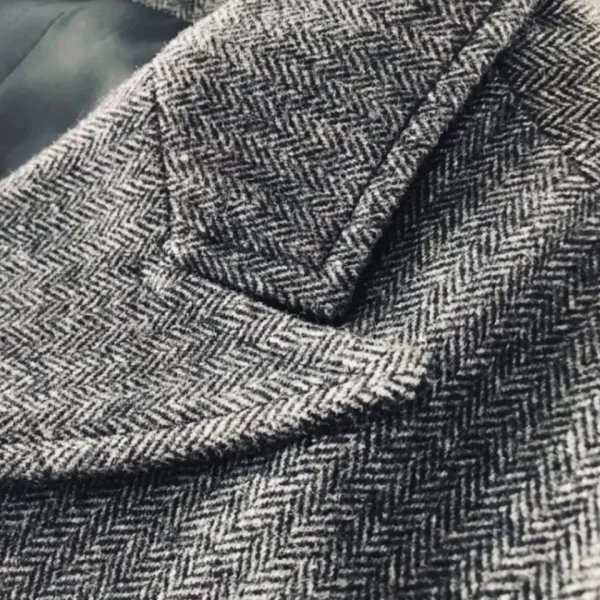 Suit Vest for Men Casual Slim Fit Gilet Steampunk Vest Dark Gray Tailored Collar Wedding Wool Tweed Business Waistcoat Jacket - Image 4