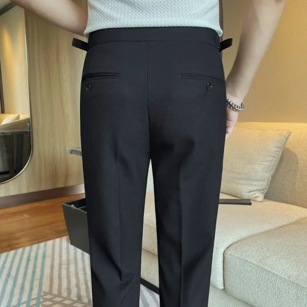 Fashionable Youth Dress Trousers, New Solid Color Versatile Slim-fit Trousers for Men, Naples Straight-leg Trousers - Image 4