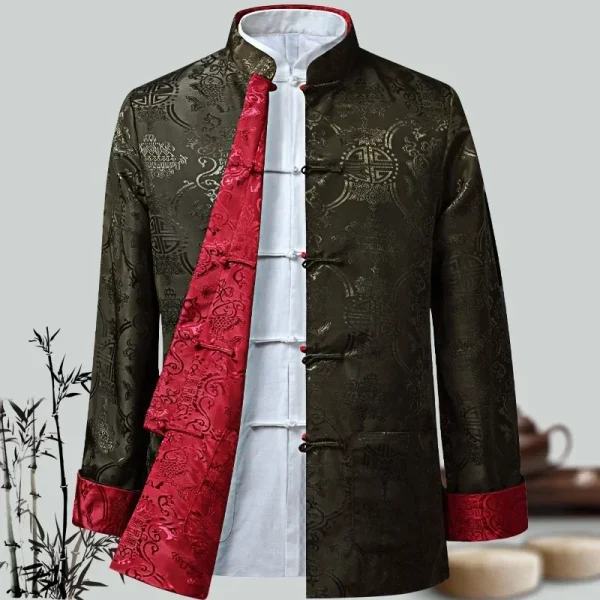 Kung Fu Coats Chinese Styling New Dragon Year Shirt Traditional Chinese Clothing Jackets: Tang Suit Jacket Clothing for Men by Hanfu - Image 5