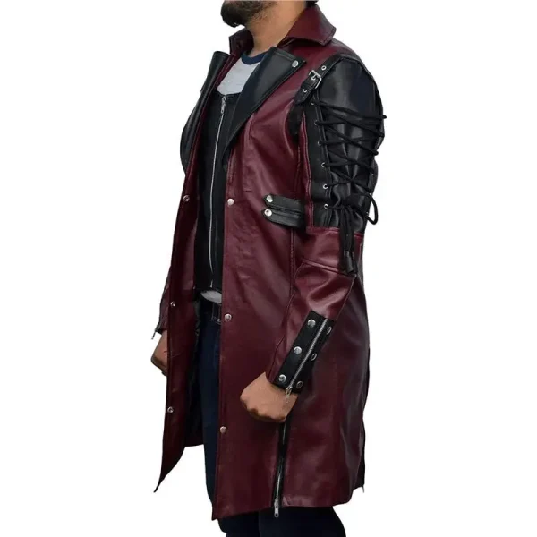 Fashion Moto Biker Outwear Men's Punk Style Motorcycle Jackets Men's Long Leather Jacket Gothic Vintage PU Leather Trench Coats - Image 3