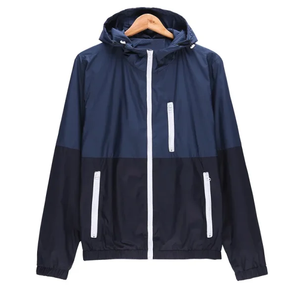 Men's Windbreaker Casual Spring Autumn Lightweight Jacket 2025 New Arrival Hooded Zipper-up Jackets in Contrasting Colors: Affordable Outwear - Image 5