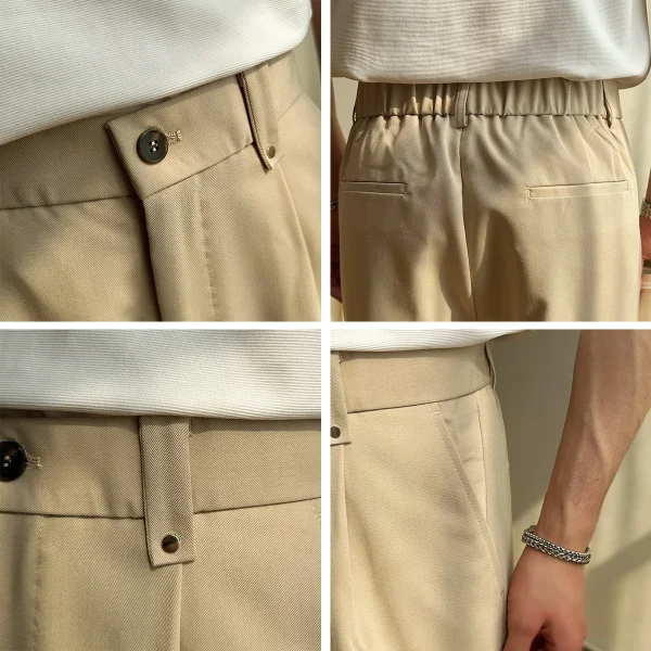 Youth Casual Versatile Slim Fit Trousers, New Men's Straight Leg Pants in Solid Colors, 2025. Dress pants for spring and summer. - Image 6