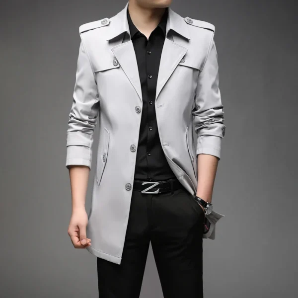 Men's Casual Outerwear Jackets, Windbreaker Brand, Long Trench Coats, and New Spring Fashion England Style Clothing 2025 - Image 5