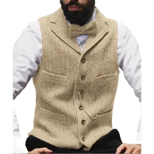 V-neck Slim Fit Gilet Homme Wedding Clothes Men's Steampunk Jacket with Stripes and Black Waistcoat Vest