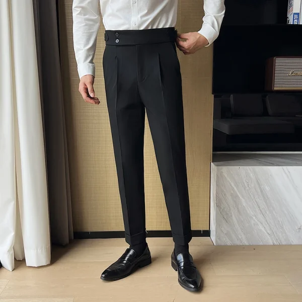 High Waist Formal Trousers for Business, Office, and Professional Events: Slim-Fit Dress Pants with Belt, Made of Premium Comfort Fabric - Image 3