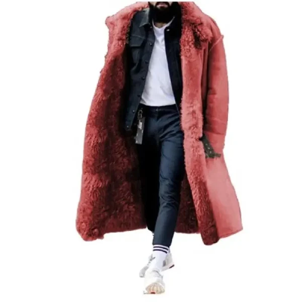 Solid Autumn/Winter Color with Long Sleeves, Frosted Velvet Lapel, and Thickened Overcoat to Overcome Cotton-Padded Cloth - Image 3