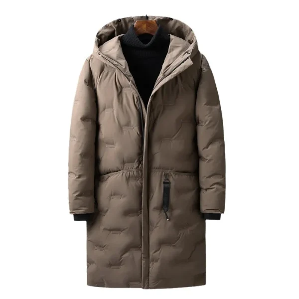 Winter Casual Long Parkas for Men: Coats with Multiple Pockets, Outdoor Fashion, Thick, Warm, Hooded, and Windproof - Image 5