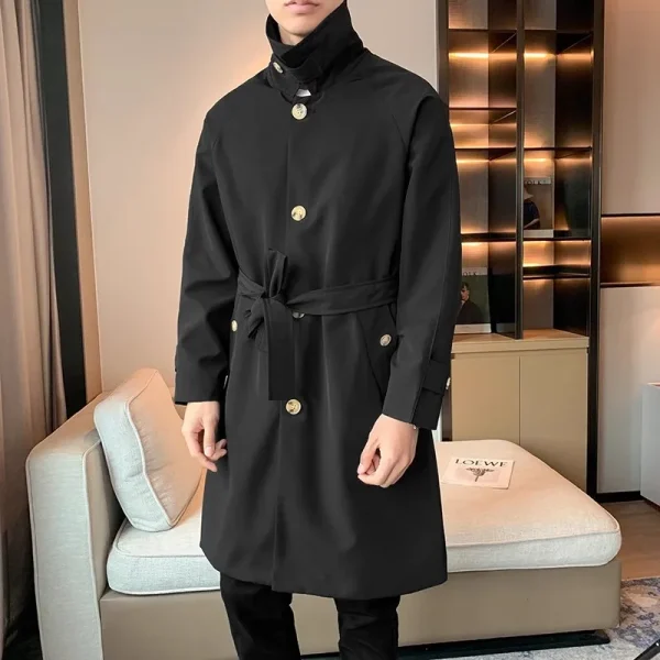 Men's Korean-style turn-down collar, business casual, windbreaker, and long-sleeved, youthful coat for spring and autumn - Image 2