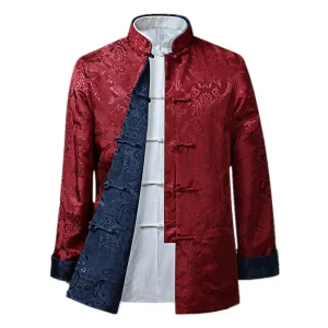 Kung Fu Coats Chinese Styling New Dragon Year Shirt Traditional Chinese Clothing Jackets: Tang Suit Jacket Clothing for Men by Hanfu