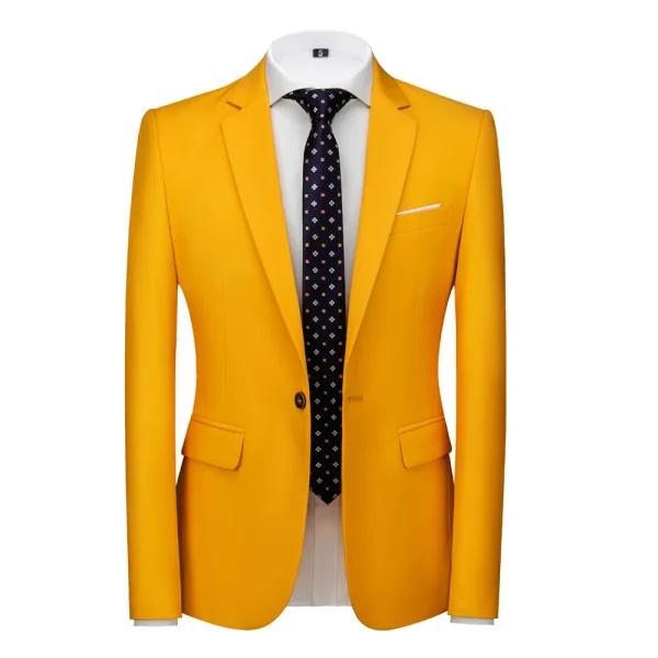Men's Candy Colors Slim Blazer Jacket for Business, Social Club, Office, Casual, and Tuxedo Wear - Image 3