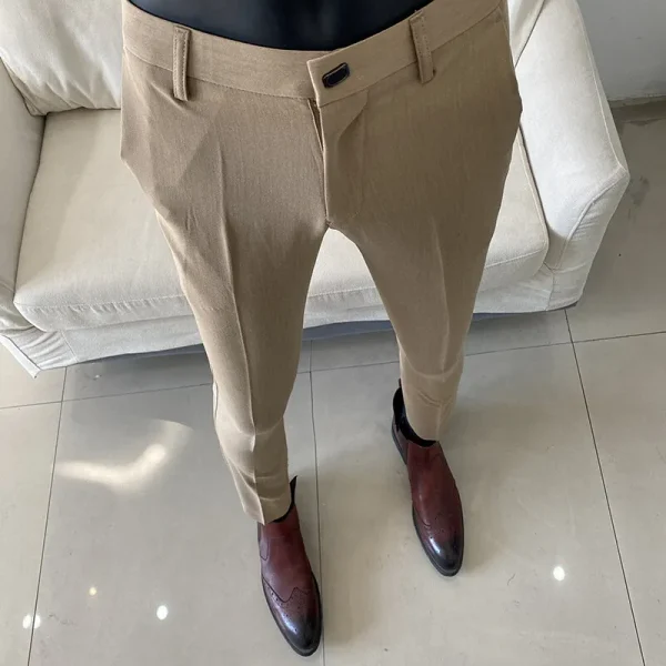 2025 Summer Fashion Slim Fit Solid Color Formal Business Social Office Length Men's Casual Suit Pants Men's Clothes - Image 4