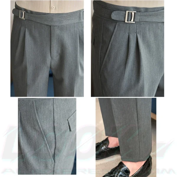 Men's Traditional Formal Dress Pants in Black, Slim Fit, Premium Fabric, Ideal for Special Occasions & Business - Image 5