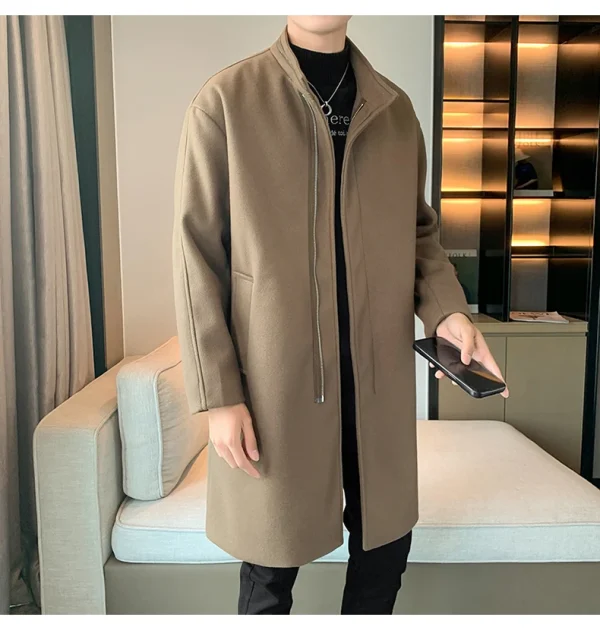 Fashion Korean Men's Jackets and Outerwear 2025 Autumn Winter Men Long Coat Windbreaker Casual Loose Solid Color Trench Men - Image 13