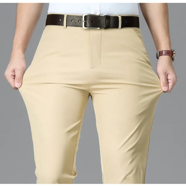 Solid Color Business Casual Men's Straight-leg Trousers, Adaptable Formal Fitted Pants for Everyday Work. Summer of 2025 - Image 3