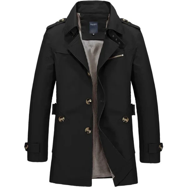 Men's Cotton Trench Coats, Business Windbreaker Long Jackets, Casual 2025 Spring/Autumn Fashion Streetwear Blazers - Image 4