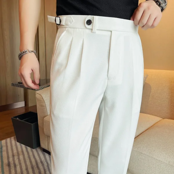 Fashionable Youth Dress Trousers, New Solid Color Versatile Slim-fit Trousers for Men, Naples Straight-leg Trousers - Image 2