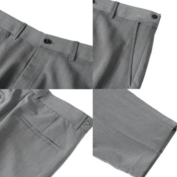New Men's Straight-fit Solid Color Shirt and Breathable Casual Tapered Pants for Spring/Summer 2025. - Image 4