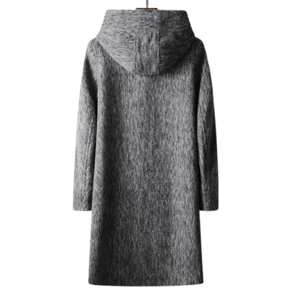 Premium Men's Long Hooded Wool Trench Coats for Fall and Winter, Thick and Warm, Business Casual Outwear Coat Man - Image 2