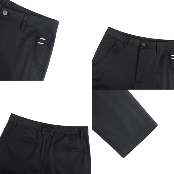 Fashionable Men's White Slim Fit Trousers: Cozy, Contemporary Style for Both Formal and Casual Wear Stretchable Leggings - Image 4