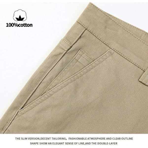 Men's Traditional Black Cotton Business Casual Trousers with a Straight Fit, Classic Comfort, and European Minimalist Style - Image 5