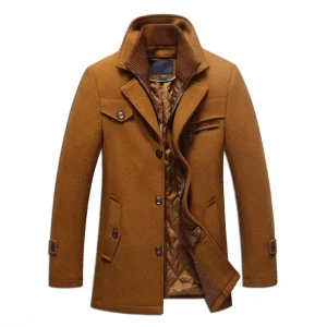 Men's Casual Warm Outerwear Jacket & Coat, New Winter Wool Slim Fit Jackets, Men's Pea Coat