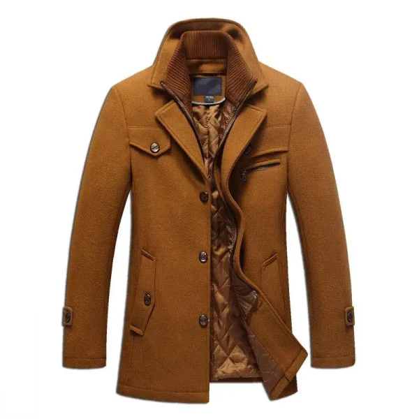 Men's Casual Warm Outerwear Jacket & Coat, New Winter Wool Slim Fit Jackets, Men's Pea Coat