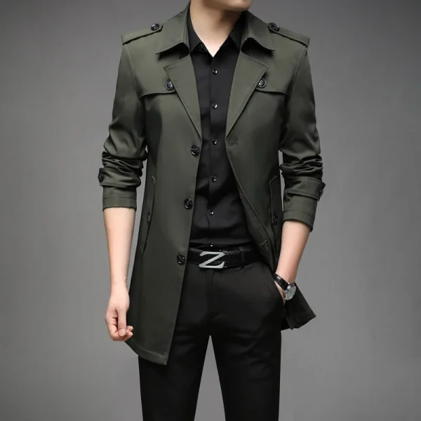 Men's Casual Outerwear Jackets, Windbreaker Brand, Long Trench Coats, and New Spring Fashion England Style Clothing 2025 - Image 6