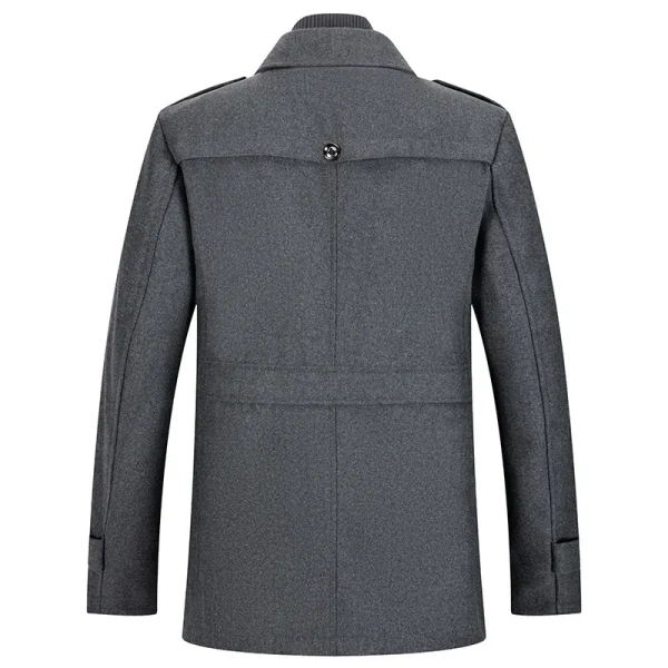Premium Fall/Winter Coats for Men's Business Casual, Turn-down Collar, Trench, and Warm Wool Coats in Plus Size - Image 3