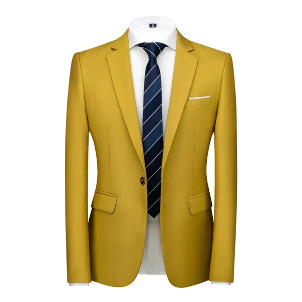 Men's Candy Colors Slim Blazer Jacket for Business, Social Club, Office, Casual, and Tuxedo Wear - Image 2