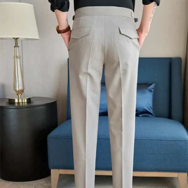 Men's Traditional Formal Dress Pants in Black, Slim Fit, Premium Fabric, Ideal for Special Occasions & Business - Image 2