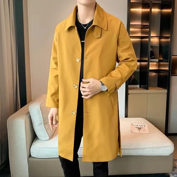 Men's Korean-style turn-down collar, business casual, windbreaker, and long-sleeved, youthful coat for spring and autumn - Image 5
