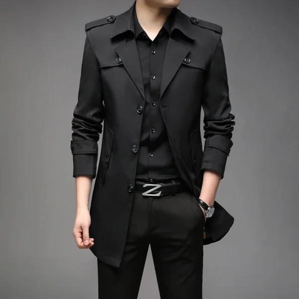 Men's Casual Outerwear Jackets, Windbreaker Brand, Long Trench Coats, and New Spring Fashion England Style Clothing 2025 - Image 2