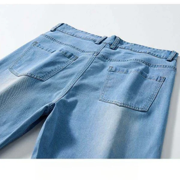 Soft Washed Blue Casual Versatility Lyocell Relaxed Straight-Leg Jeans Summer Breeze Pants - Image 5