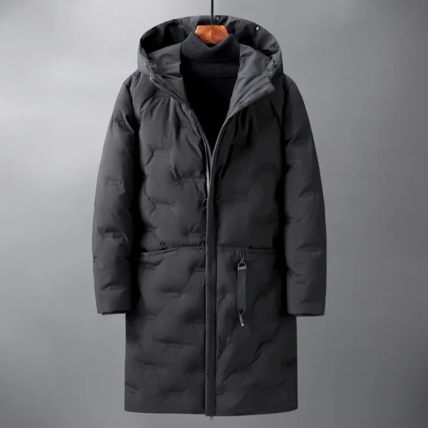 Winter Casual Long Parkas for Men: Coats with Multiple Pockets, Outdoor Fashion, Thick, Warm, Hooded, and Windproof
