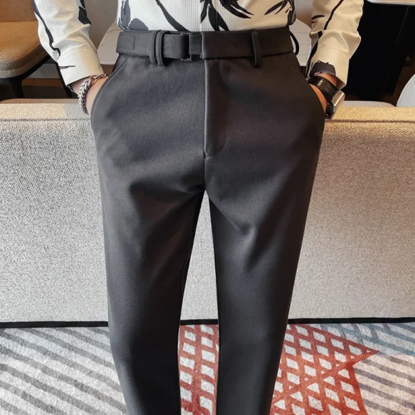 Men's business and casual trousers made of thickened autumn and winter warm wool, perfect for everyday commuting. - Image 3