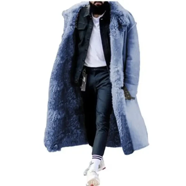 Solid Autumn/Winter Color with Long Sleeves, Frosted Velvet Lapel, and Thickened Overcoat to Overcome Cotton-Padded Cloth - Image 2