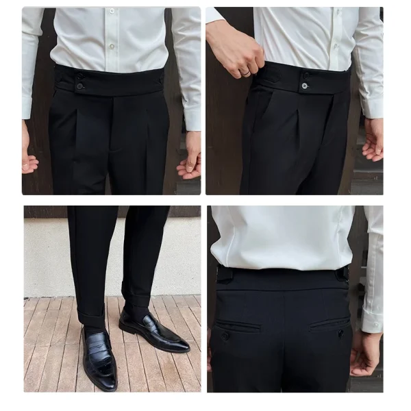 High Waist Formal Trousers for Business, Office, and Professional Events: Slim-Fit Dress Pants with Belt, Made of Premium Comfort Fabric - Image 5