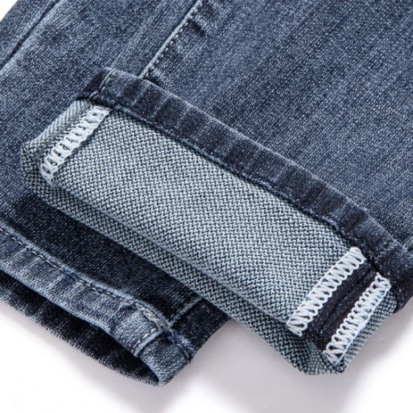 Comfortable Cotton Blend Jeans for Men with an Elastic Waistband: Casual Fit, Sturdy Denim, Ideal for Daily Wear - Image 4