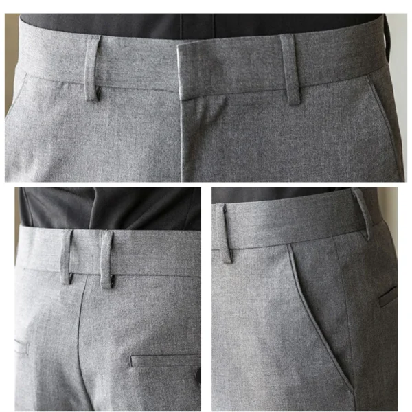 Premium Men's Long Pants for Spring/Summer 2025, Business Casual Everyday Formal Workwear, Slim Fit Straight Leg Pants - Image 3