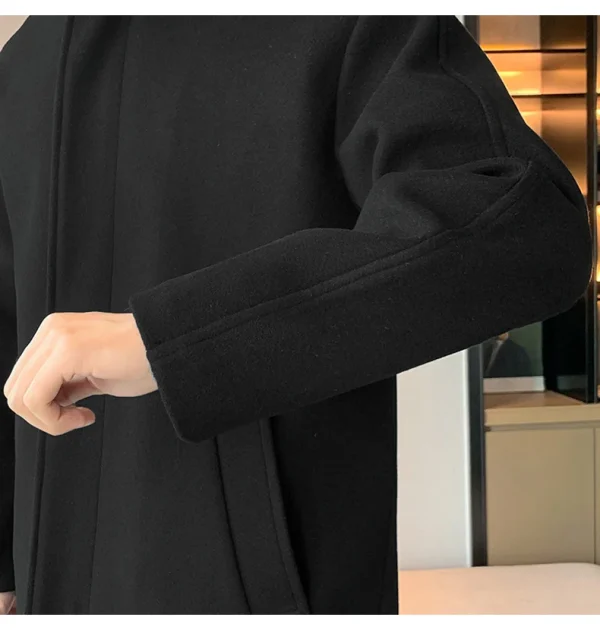 Fashion Korean Men's Jackets and Outerwear 2025 Autumn Winter Men Long Coat Windbreaker Casual Loose Solid Color Trench Men - Image 8