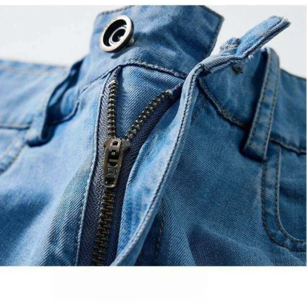 Soft Washed Blue Casual Versatility Lyocell Relaxed Straight-Leg Jeans Summer Breeze Pants - Image 3