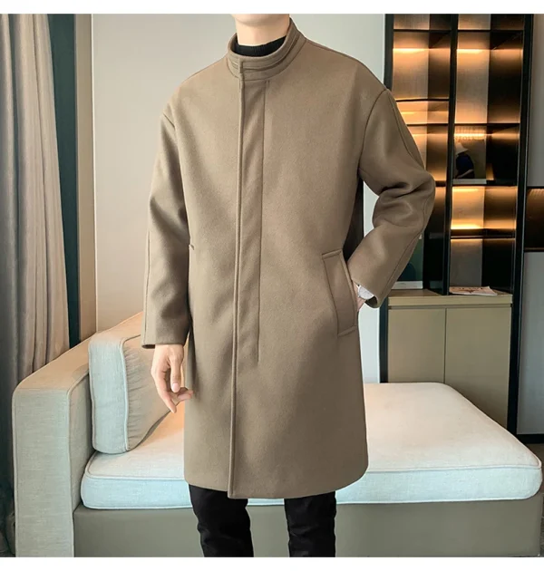 Fashion Korean Men's Jackets and Outerwear 2025 Autumn Winter Men Long Coat Windbreaker Casual Loose Solid Color Trench Men - Image 16