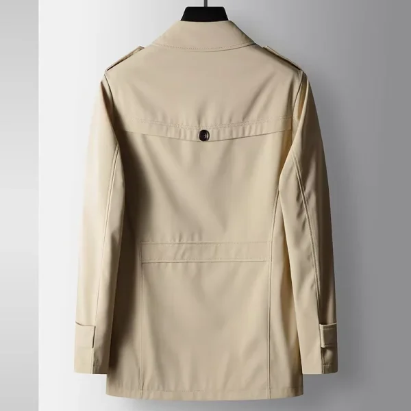 Men's Solid Business Casual Windbreaker Coats in the English Style for Spring and Autumn, Featuring a High-Quality Turn-down Collar for Everyday Wear - Image 3