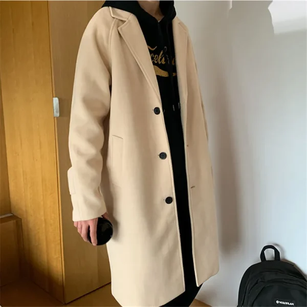 2025 Men's Japanese Streetwear Jackets, Korean Fashion Winter Jackets, Wool Coats, and Oversized Harajuku Overcoats - Image 3