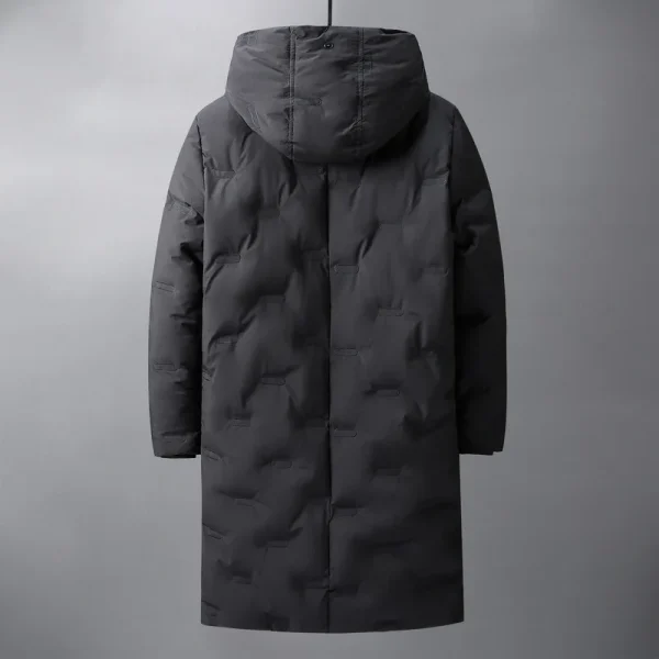 Winter Casual Long Parkas for Men: Coats with Multiple Pockets, Outdoor Fashion, Thick, Warm, Hooded, and Windproof - Image 2
