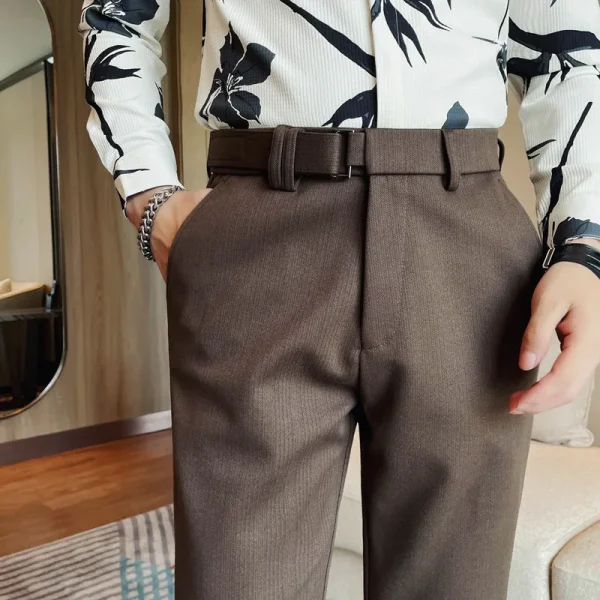 Men's business and casual trousers made of thickened autumn and winter warm wool, perfect for everyday commuting.