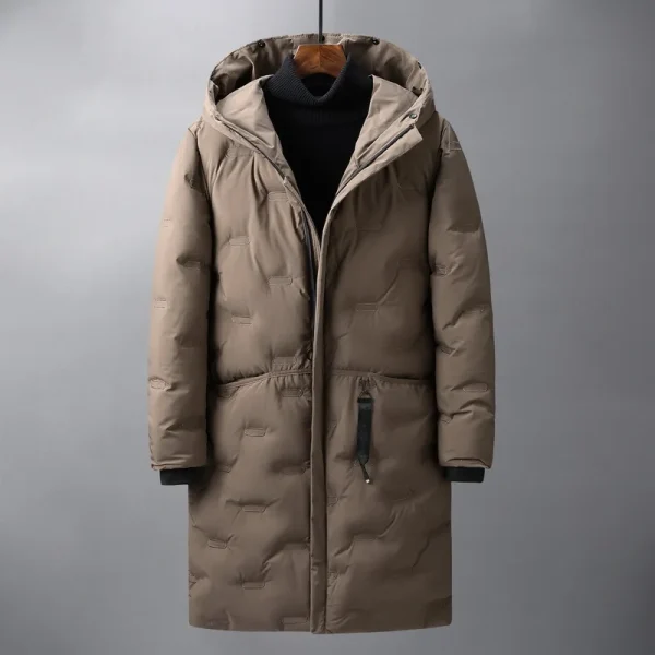 Winter Casual Long Parkas for Men: Coats with Multiple Pockets, Outdoor Fashion, Thick, Warm, Hooded, and Windproof - Image 4